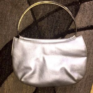 Silver clutch bag